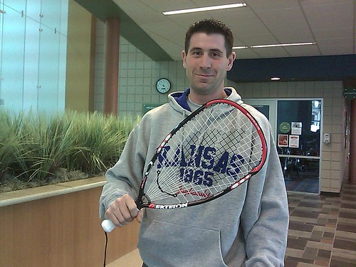 Ronnie and his new racket.