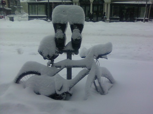 Bicycle covered in snow snOMG