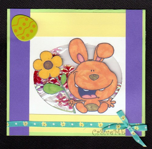 easter bunny flower card