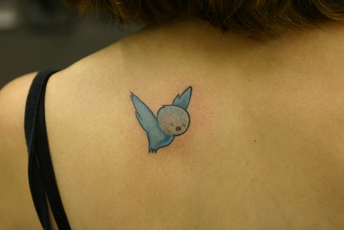 Little bluebird tattoo Tattooed by Johnny at The Tattoo Studio