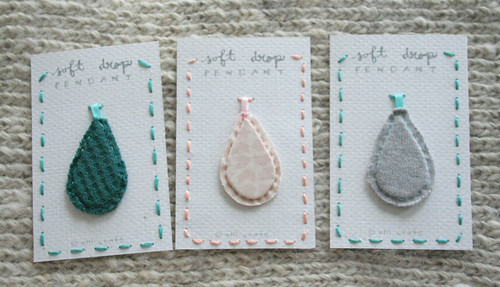 Soft Drop Pendants - fabric jewelry