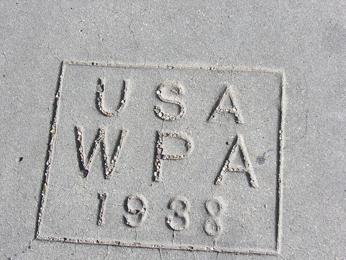 WPA sidewalk stamp
