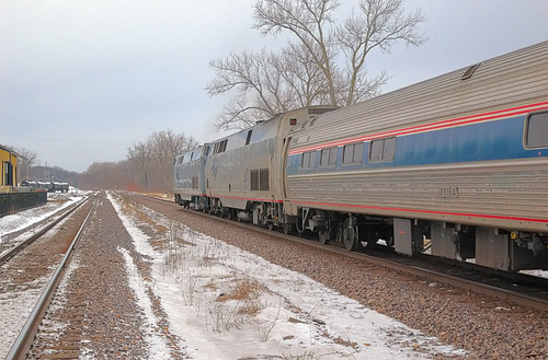 Amtrak train in Washington, Missouri, USA