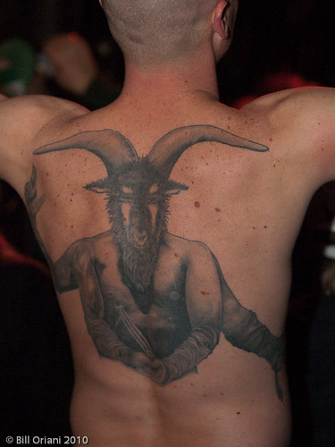 Huge Demonic Tattoo. Seen in audience at Emo's -. Photo by Bill Oriani
