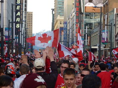 la joie des canadiens dans la rue
