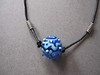 Hollow Glass Bead with Turquoise Design
