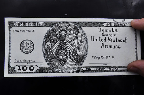 dollar bill template. Ink on Fundred Dollar Bill