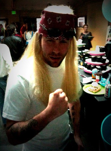 bret michaels without wig. Tom donned a blonde wig and