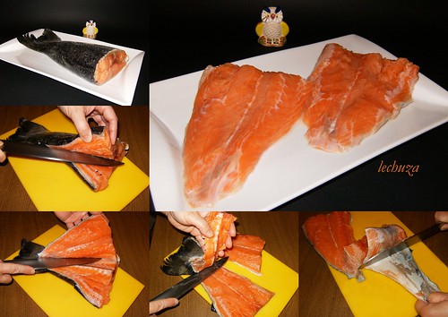 Marmitako de salmón-collage
