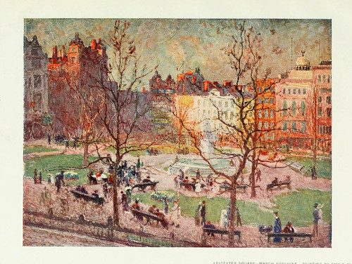 001-Pictures of London 1919- Leicester Square un dia de Marzo soleado pintado por Emile Claus