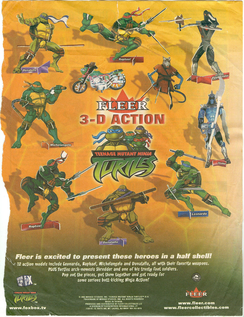 FLEER  3-D ACTION "Teenage Mutant Ninja Turtles" // PREVIEWS SOLICITATION PAGE  (( June 2003 ))