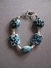 Turquoise and Black Glass Bead Bracelet
