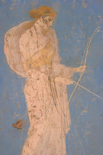 Roman fresco depicting Diana the huntress recovered from Vesuvian Ash in Stabiae 1st century BCE-1st century CE (22)