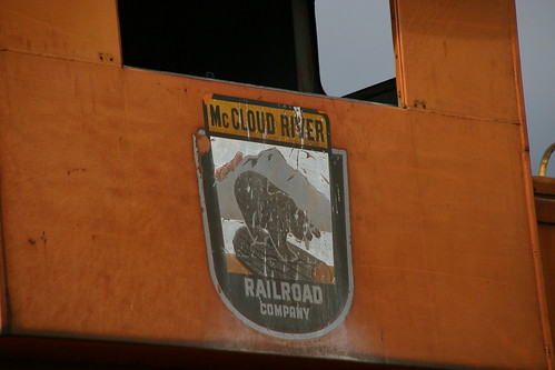 Mccloud River Railroad. The McCloud River Railroad Company logo on an old caboose in the McCloud railyard. I really like the logo.