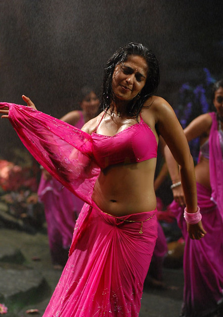 Actress Anushka in red hot sari