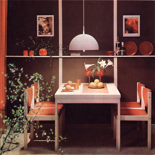 orange and brown dining