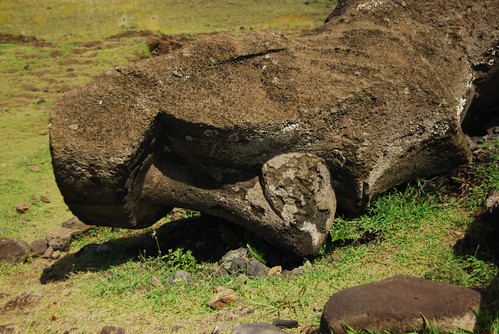 Moai at AHU AKAHANGA