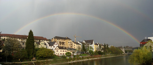 Regenbogen am Zürcher Himmel 20.4.2010 Panorama Photoshop