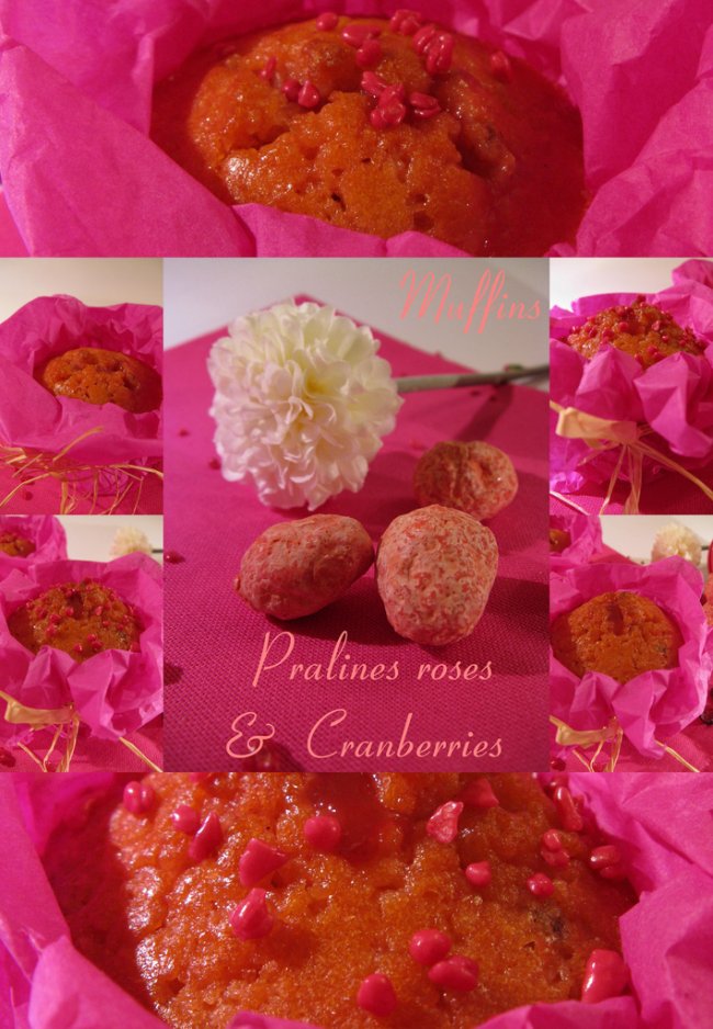 Muffins pour les filles, Pralines roses & Cranberries_4