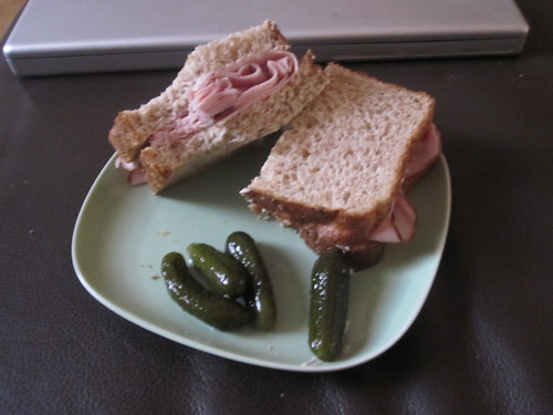 ham sandwich, pickles