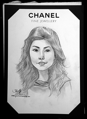 Portrait live sketching for Chanel Fine Jewellery Exhibition Day 3 - 2