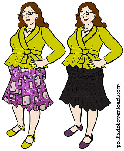 Reversible Shirred Skirt Sketch