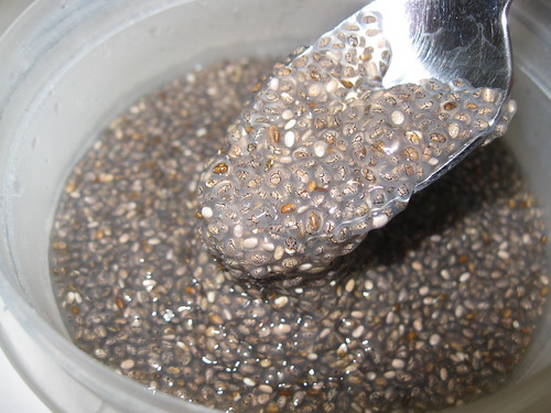 Chia seed mixed with water