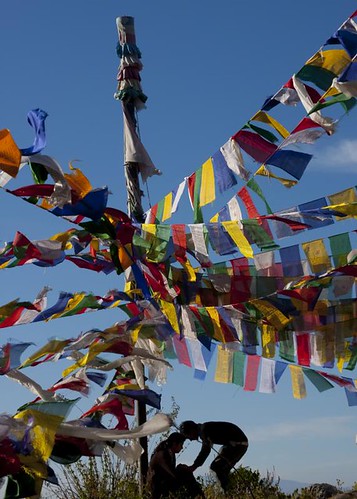 A Romantic Moment Under the Prayer Flags