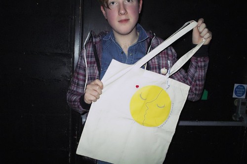 Alex Trimble from Two Door Cinema Club with QOS Love Moon Bag!