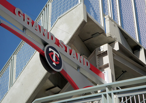 Grandstand sign Target Field