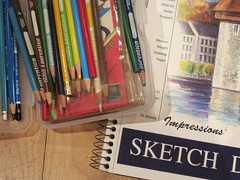 pencils and sketchbook