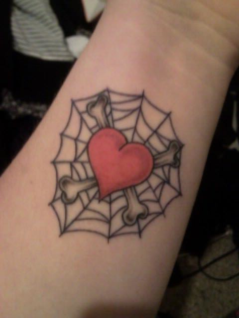 heart web tattoo. my second tattoo.. originally i just wanted the heart with 