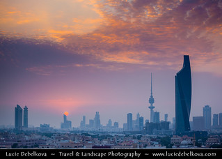 Kuwait - Sunset Over New Kuwait City Skyline