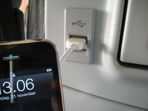Charging iPhone on airplane