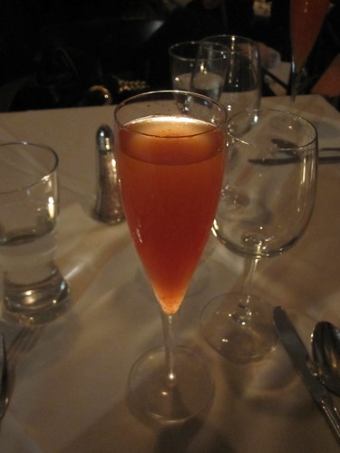 Blood orange and prosecco cocktail at Tavern on the Square