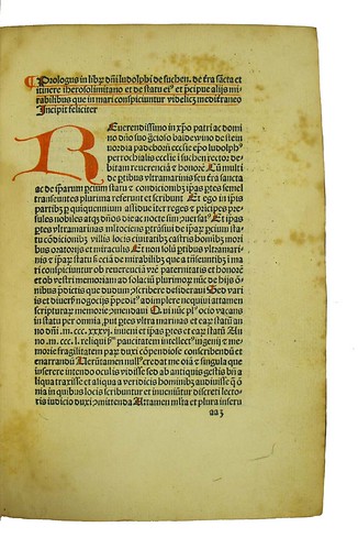 Incipit title and manuscript capital strokes, paragraph marks and underlining in Ludolphus Suchensis: Iter ad Terram Sanctam