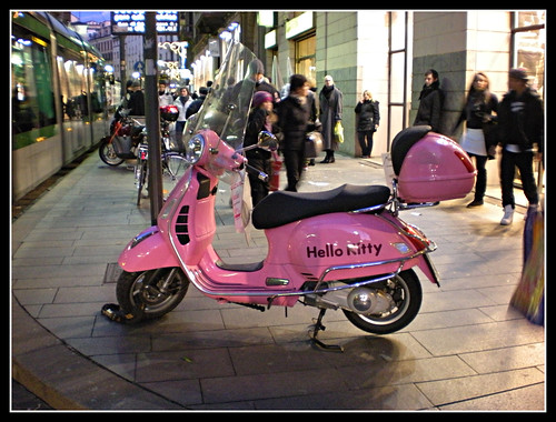 Hello Kitty Motorcycle. Milano Vespa Hello Kitty