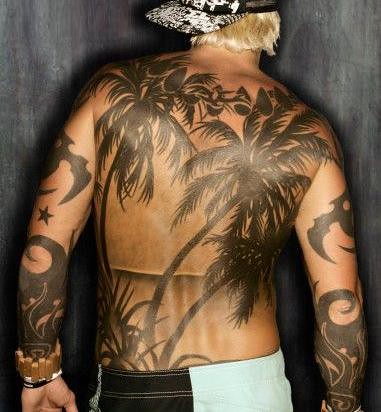 (Palm tree and beach tattoo ) palm beach tattoo