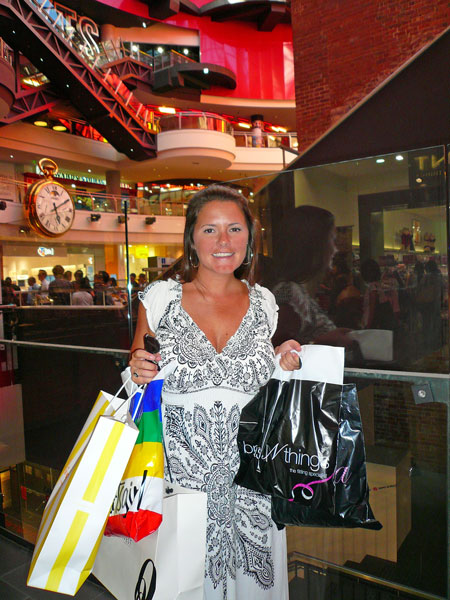 Marge happy with shopping in Australia!