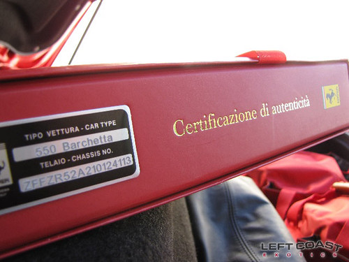 Ferrari 550 Barchetta Pininfarina - Certificazione di autenticita
