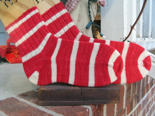 Big Red Stripe Socks