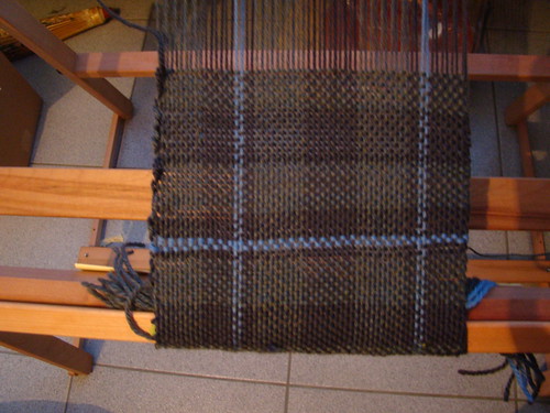 Plaid scarf in progress 