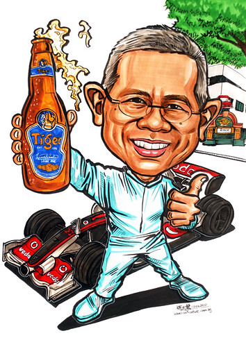 Caricature for APB - F1, Tiger beer & HardRock Cafe