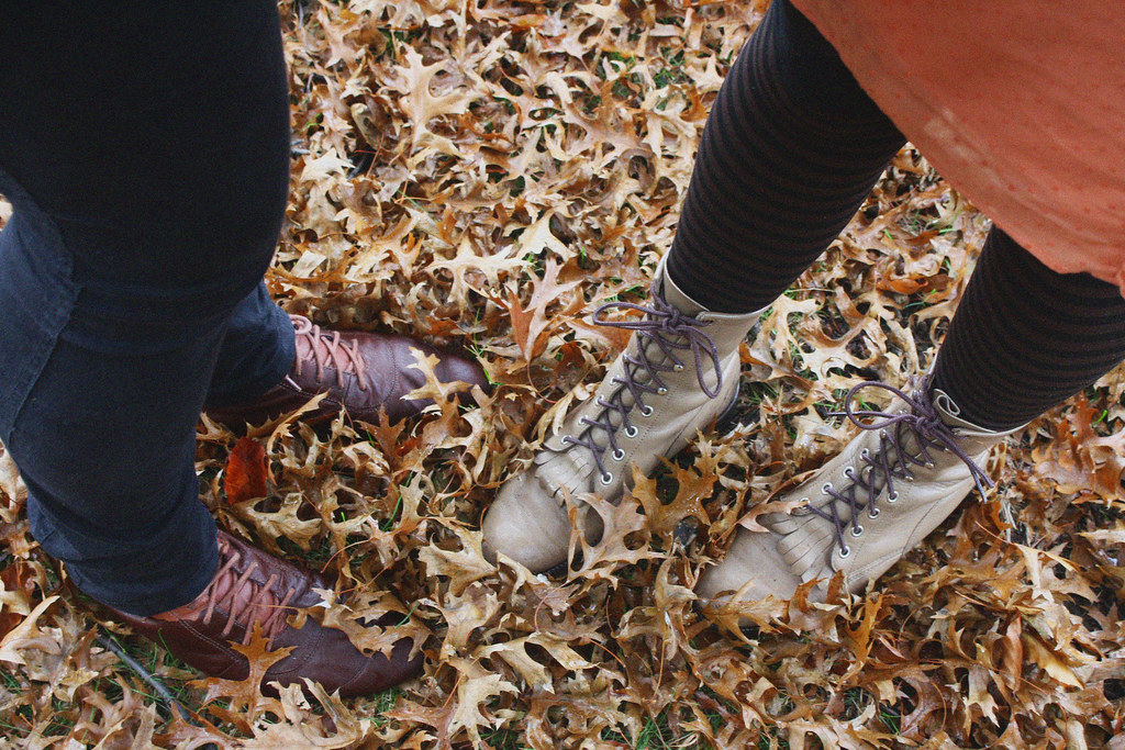 leaves and boots