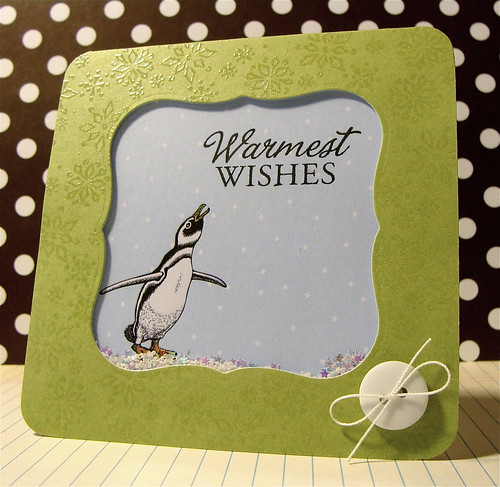 Penguin Glitter Shaker Card