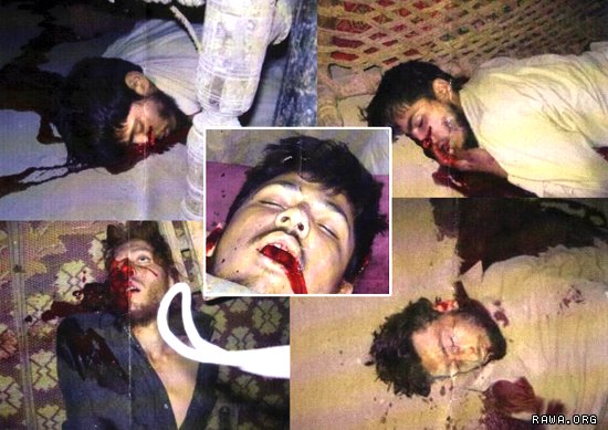 These photos are taken in the crime scene by US troops right after killing the students in Narang district.