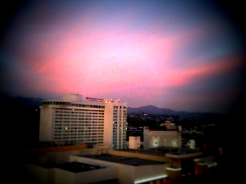 Sunset over Hollywood Blvd.