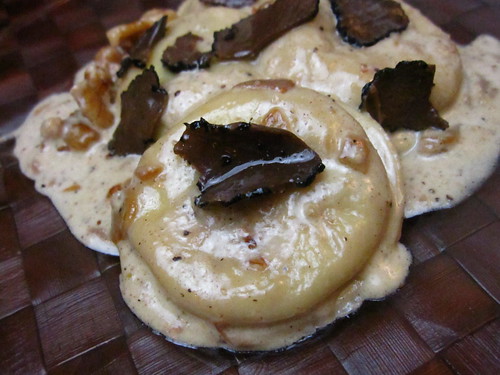 Raviolis with Walnut-Truffle Cream Sauce