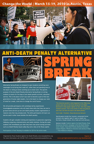 Poster for 2010 Anti Death Penalty Alternative Spring Break