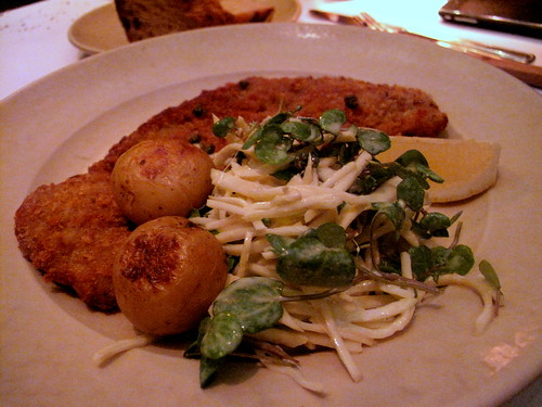 Pork Milanese with Celery Root Remoulade Salad and Little Potatoes
